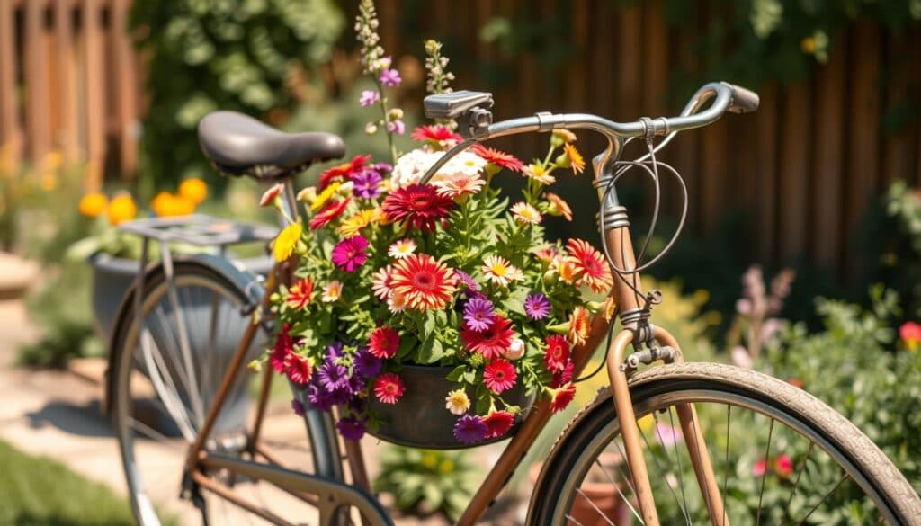 Fahrrad als Pflanzgefäß