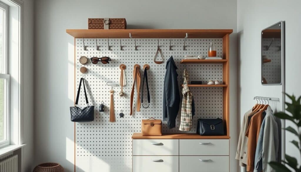 Minimalistisch und zeitlos: Die Pegboard-Garderobe Minimalistisch und zeitlos: Die Pegboard-Garderobe