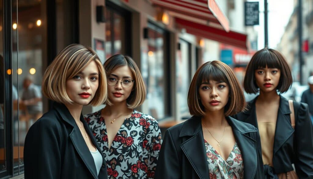 Frauen mit kurzen Bobfrisuren Frauen mit kurzen Bobfrisuren