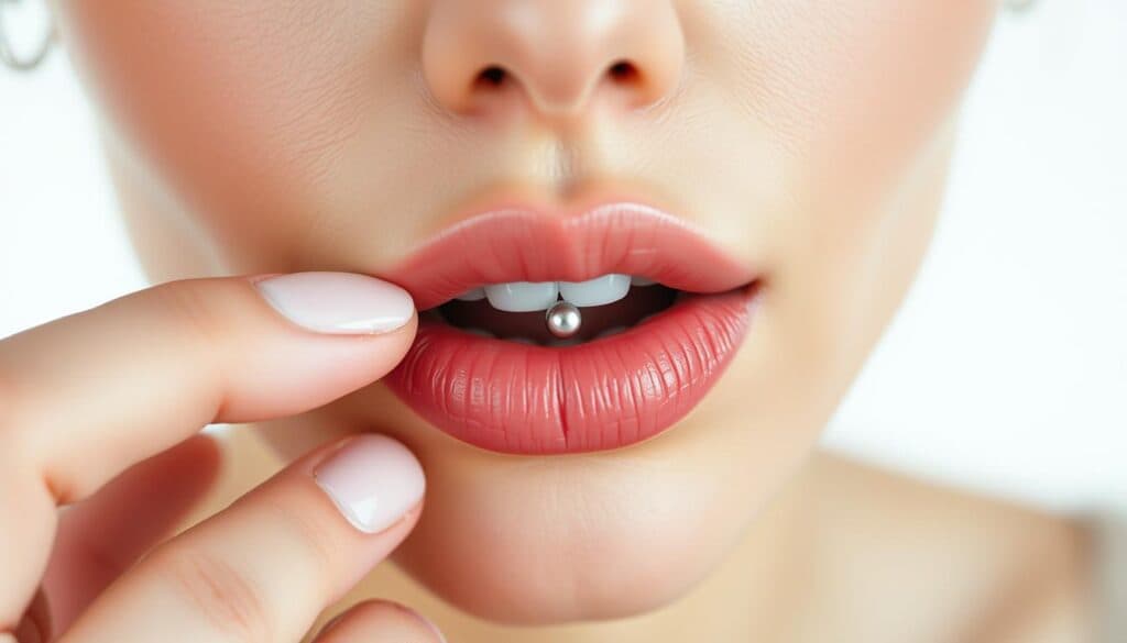 magnetisches Lippenpiercing Anwendung