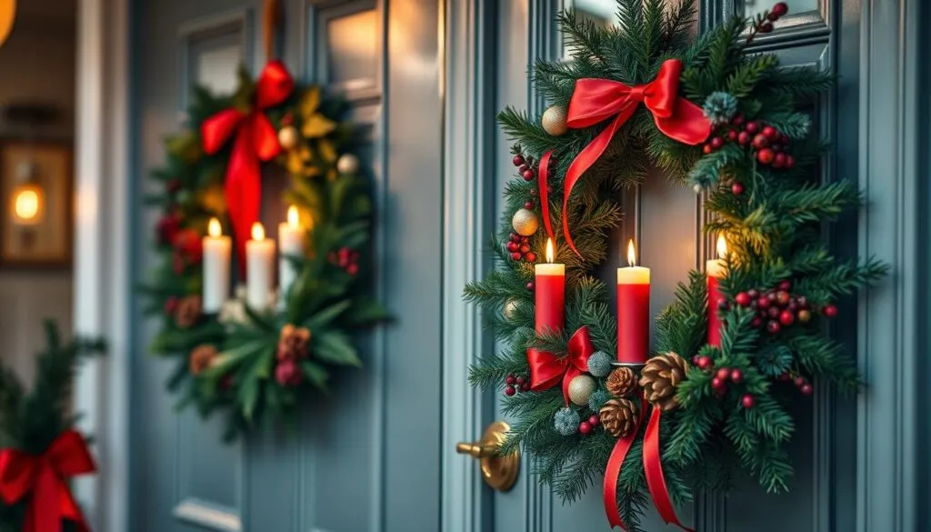 Festliche Türkränze und Adventskränze