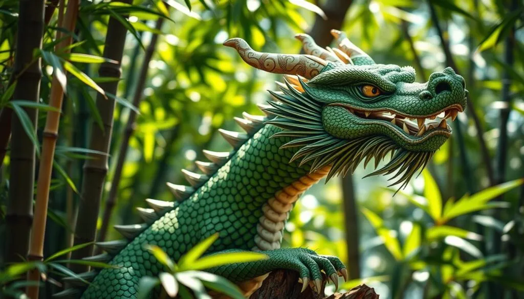 Grüner Holz-Drache Grüner Holz-Drache