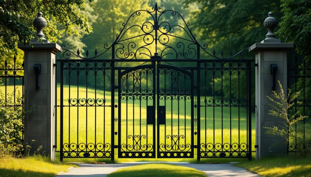 Einfahrt mit Flügeltor aus Metall