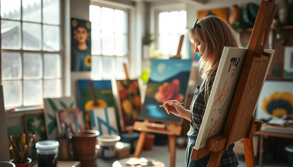 Fanny Fee Werther Freund bei Malerei Fanny Fee Werther Freund bei Malerei