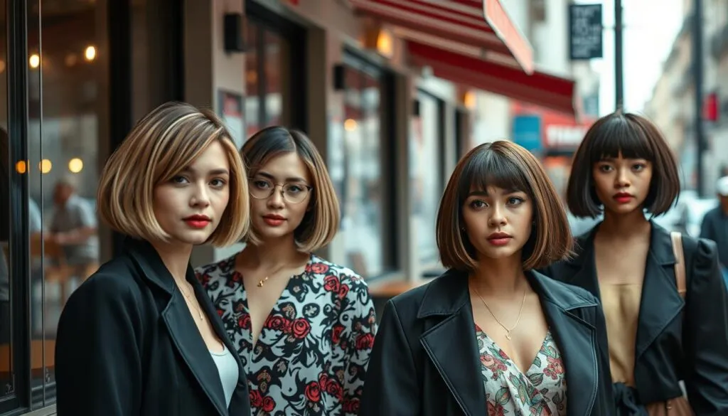 Frauen mit kurzen Bobfrisuren Frauen mit kurzen Bobfrisuren