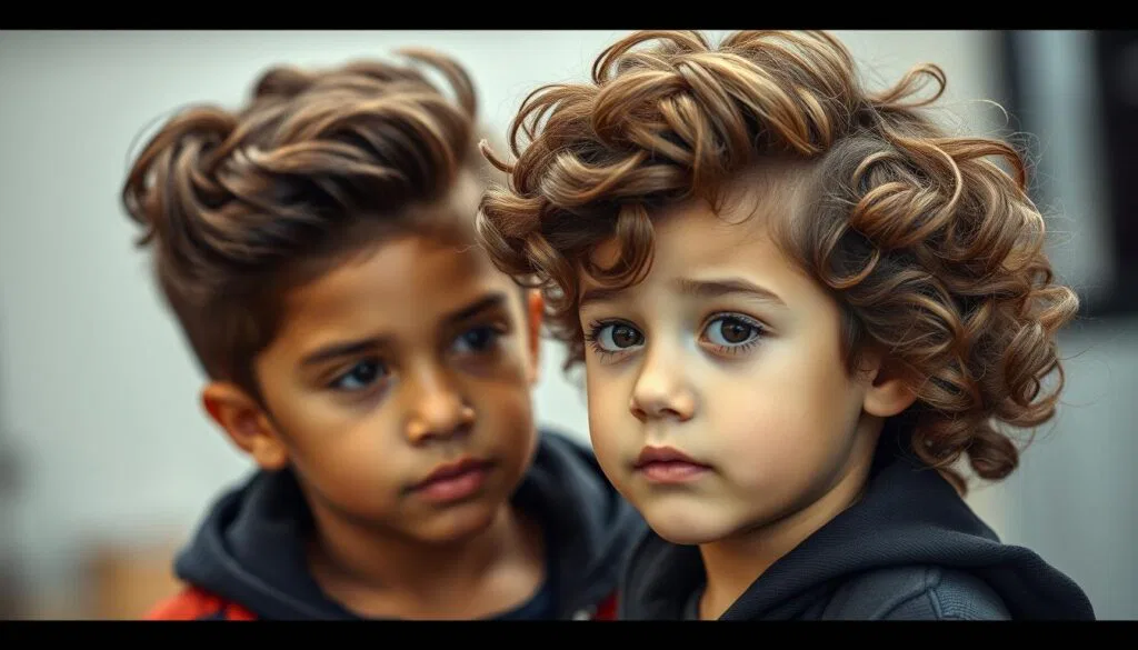 Jungs Frisuren mit Wellen und Locken