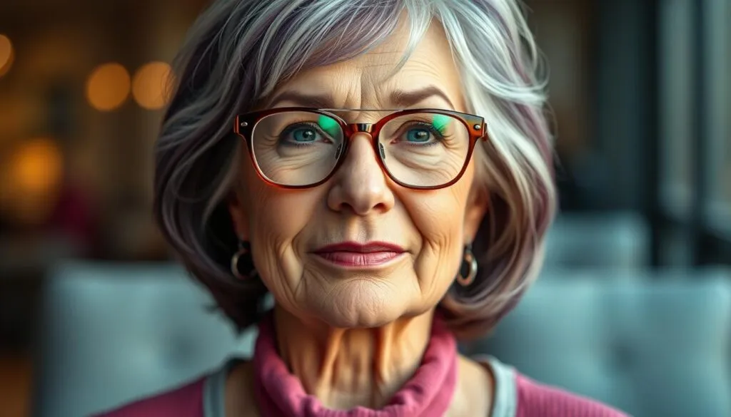 freche frisuren ab 60 mit brille