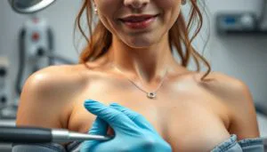 Brustpiercing Frau