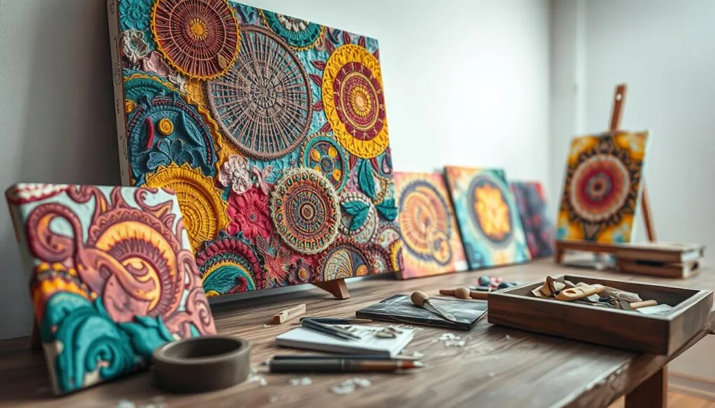 DIY Leinwand Bilder mit Strukturpaste