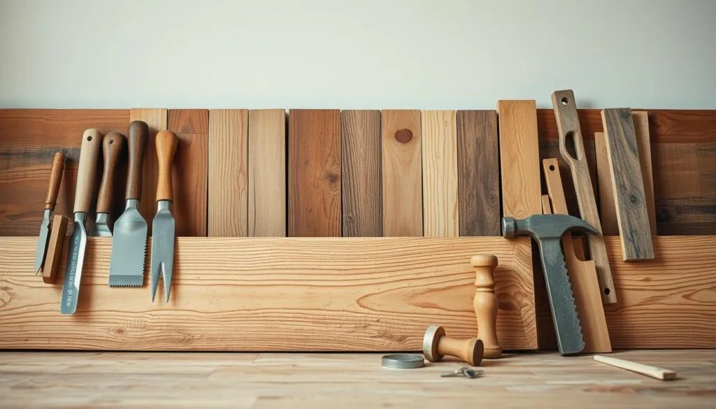 Wandpaneele aus Holz Werkzeuge