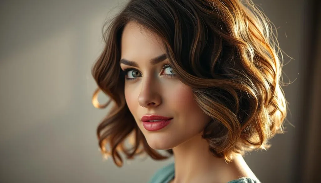 Bob Frisur mittellang Locken