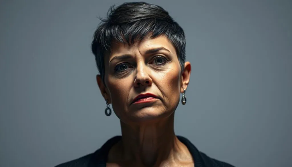 Buzz Cut Frisur für mollige Frauen Buzz Cut Frisur für mollige Frauen