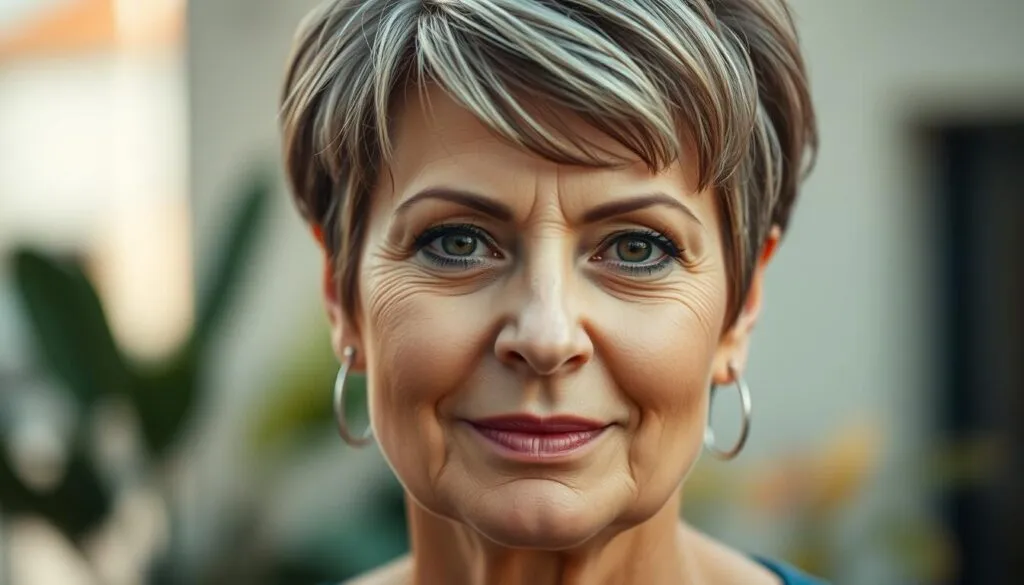 Doppelkinn Frisuren für mollige Frauen mit rundem Gesicht