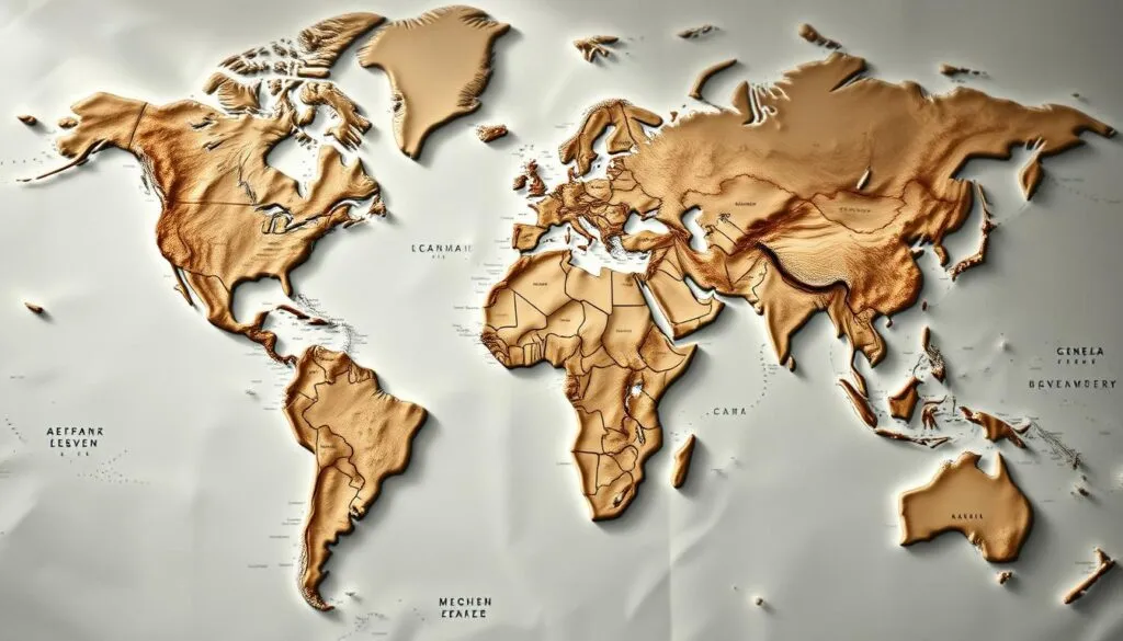 Geografische Weltkarte Allgemeinwissen