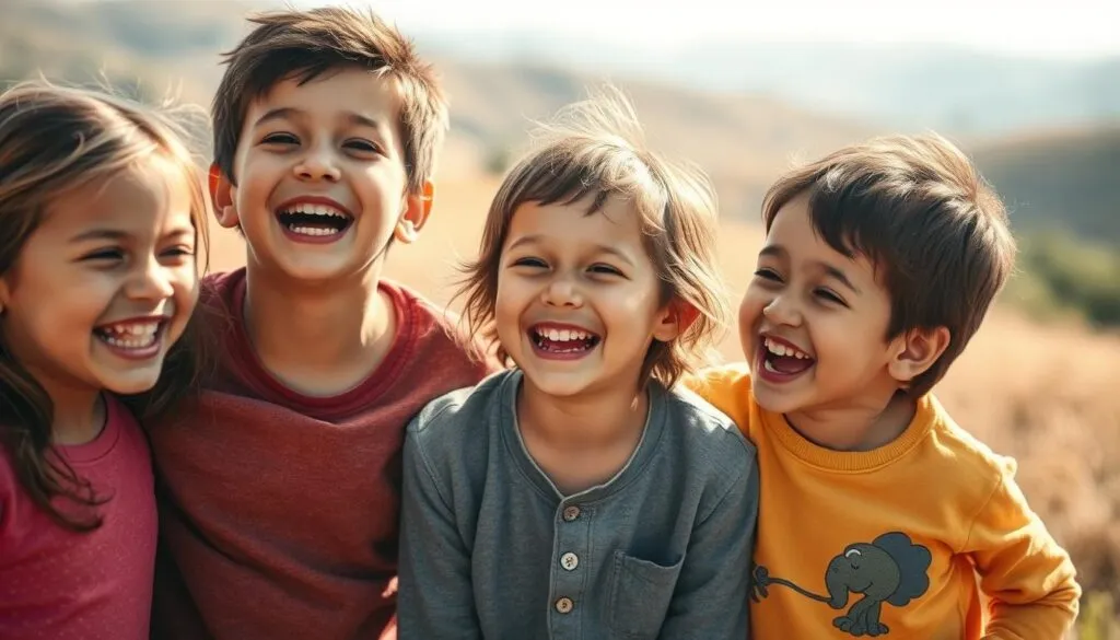 Kinder lachen zusammen