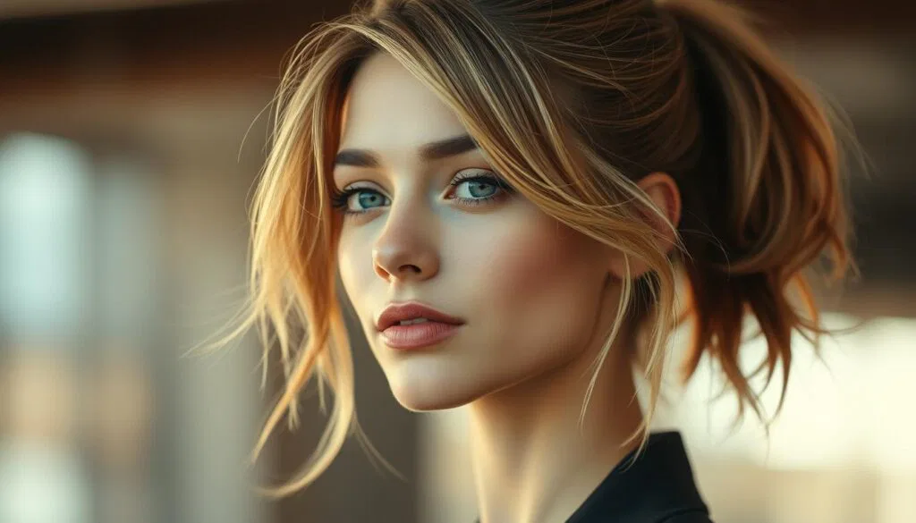 Fransige Pony Frisur Styling