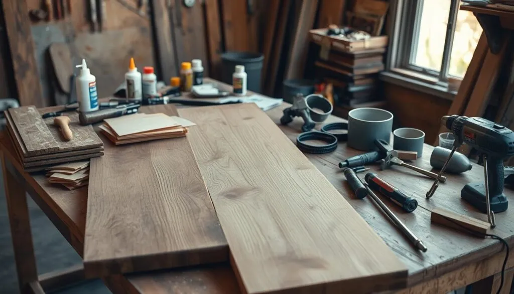 Materialien für DIY Couchtisch